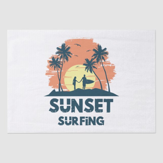 Papel De Seda Surfing - Surfing Sunset (Anverso)