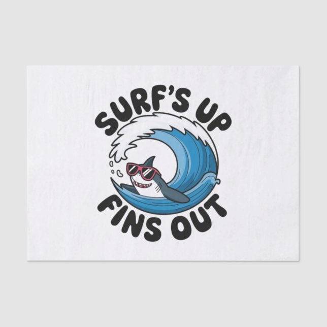 Papel De Seda Surf's Up, Fins Out - Diseño de Surfing Guay (Anverso)