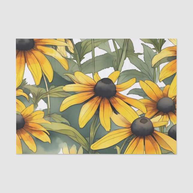 Papel De Seda Susan Floral, de ojos negros (Anverso)