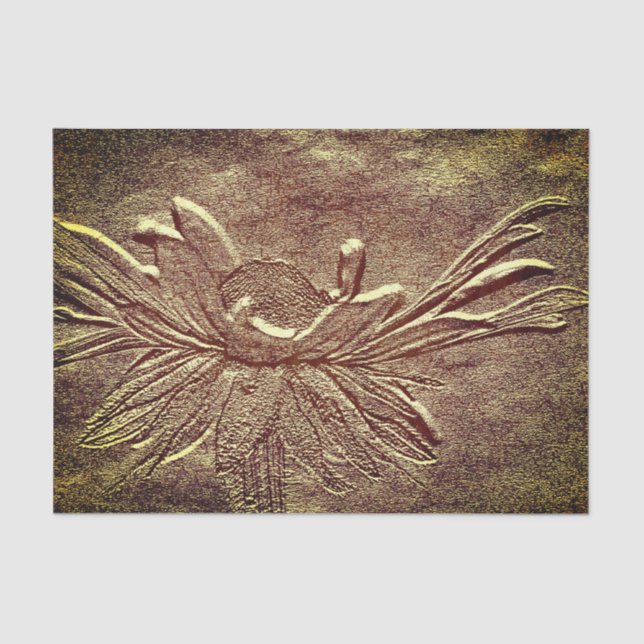 Papel De Seda Susan Flower Black Eyed Deoupage Efecto esculpido (Anverso)