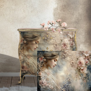 Papel De Seda Susurros Desvanecidos Retrato Romántico Floral Vin