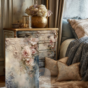 Papel De Seda Susurros falsos Rosa romántico Shabby Chic