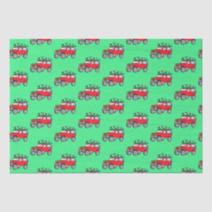 Papel De Seda SUV fuera de carretera con árbol de Navidad