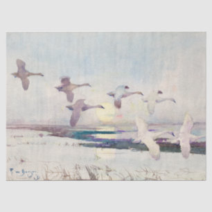 Papel De Seda Swans a la luz de la luna por Frank Weston Benson