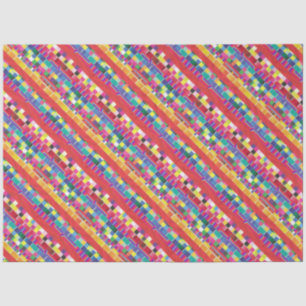 Papel De Seda swatches rojos, rayas y píxeles coloridos