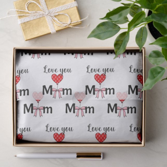 Papel De Seda Sweet and stylish “Love You Mom” (Regalo )
