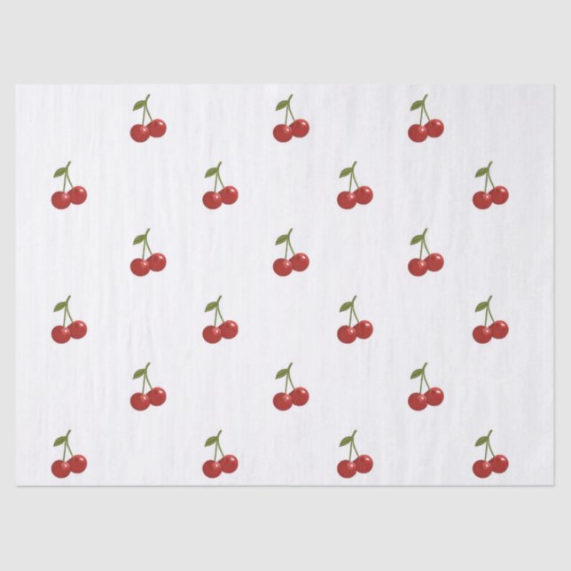 Papel De Seda 🍒 Sweet Cherry Minimal Elegant Tissue Paper (Anverso)