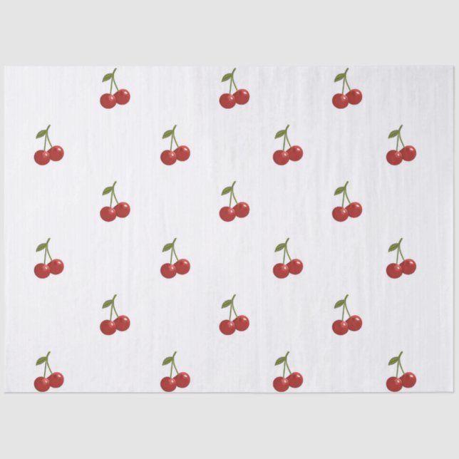 Papel De Seda 🍒 Sweet Cherry Minimal Elegant Tissue Paper (Anverso)