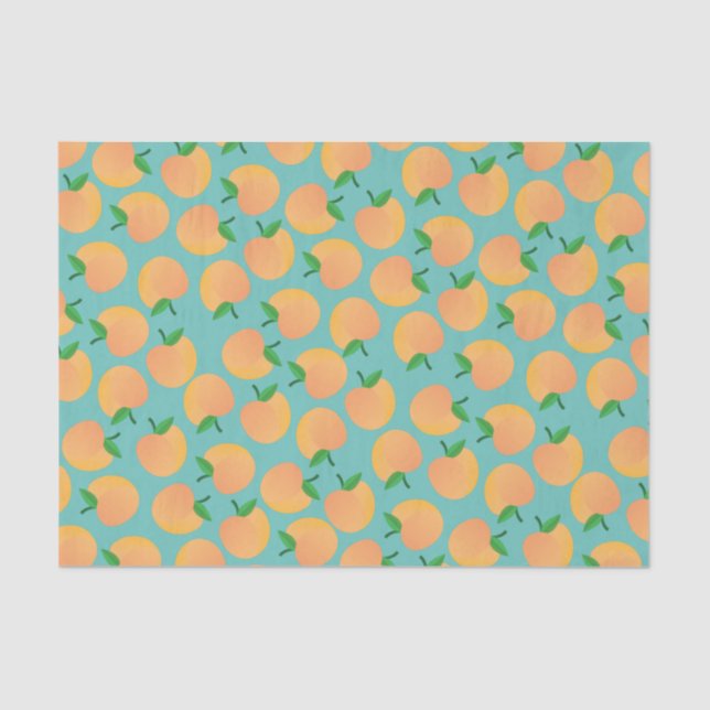 Papel De Seda Sweet Peach Cute Fruit Primer Fiesta de cumpleaños (Anverso)