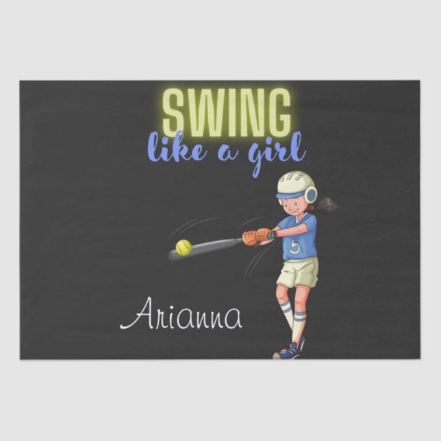 Papel De Seda Swing Como Un Softbol Chica (Anverso)