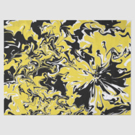 Papel De Seda Swirls de negro, blanco y amarillo