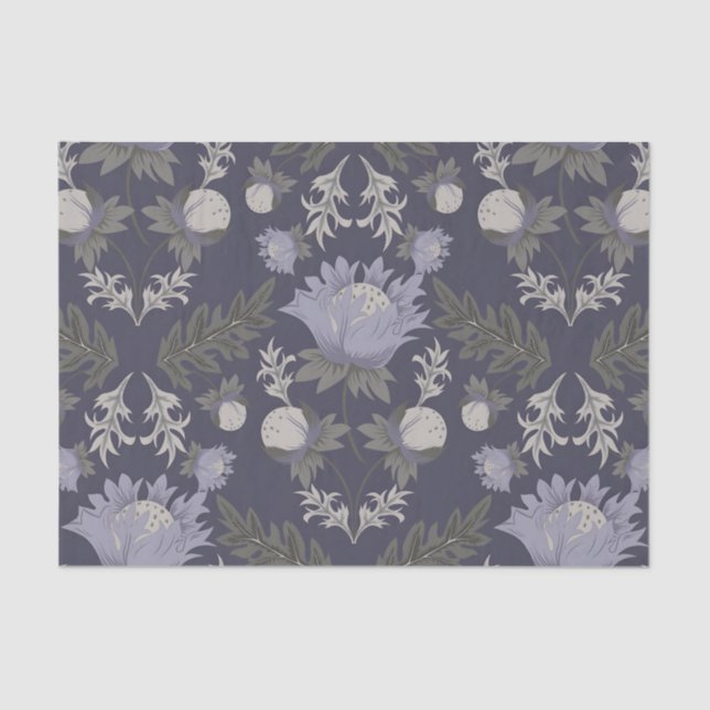 Papel De Seda Symmetrical dark purple floral pattern (Anverso)