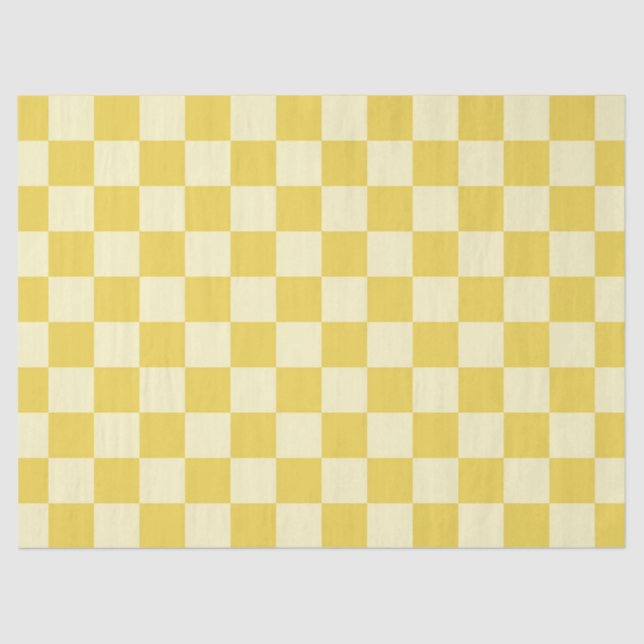 Papel De Seda Tablero de ajedrez amarillo (Anverso)