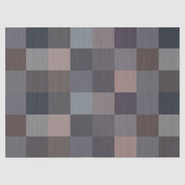 Papel De Seda Tablero de ajedrez de color gris (Anverso)