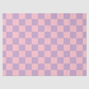 Papel De Seda Tablero de ajedrez de lila y rosa