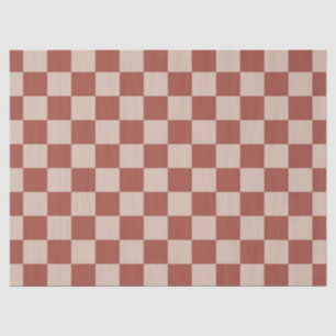 Papel De Seda Tablero de ajedrez de terracota y beige