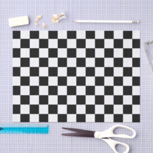 Papel De Seda Tablero de ajedrez negro clásico