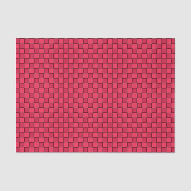Papel De Seda Tablero de ajedrez rojo negro (Anverso)