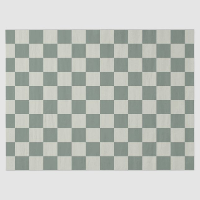 Papel De Seda tablero de ajedrez verde (Anverso)