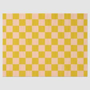 Papel De Seda Tablero de chequeo de miel y melocotón