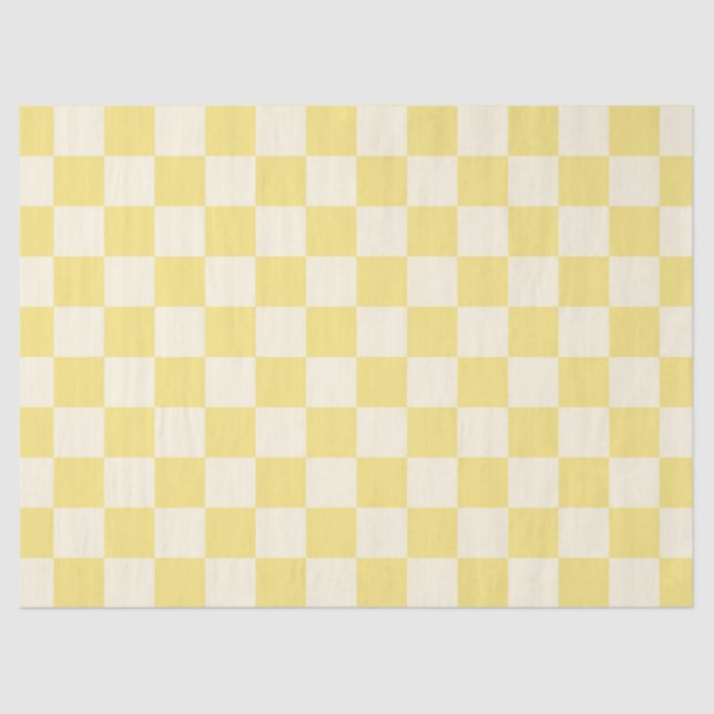 Papel De Seda Tablero de cheques amarillo (Anverso)