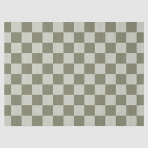 Papel De Seda Tablero de cheques verde de sabio