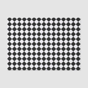 Papel De Seda Tablero de damas blanco negro del diamante