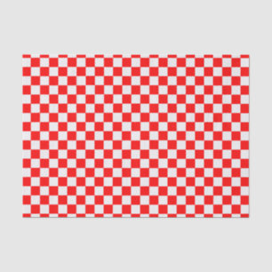 Papel De Seda Tablero de damas clásico rojo y blanco