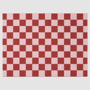 Papel De Seda Tablero de verificación rojo y rosa