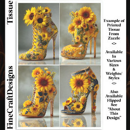 Papel De Seda Tacon Alto de Girasol Arte DT3L Decoupage