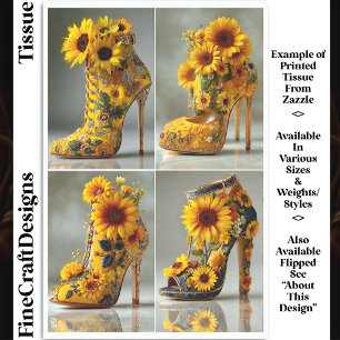 Papel De Seda Tacon Alto de Girasol Arte DT3L Decoupage