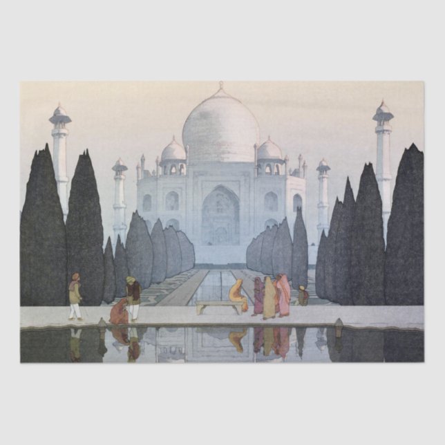 Papel De Seda Taj Mahal, Hiroshi Yoshida, Woodcut (Anverso)