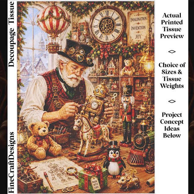 Papel De Seda Taller de juguetes de Navidad Steampunk FV4 Decoup (Subido por el creador)