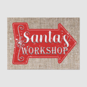 Papel De Seda Taller de Santa Flecha Navidad Rustica Fiesta