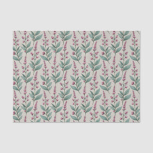 Papel De Seda Tallos Botánicos de Flor Silvestre Rosa Cottagecor