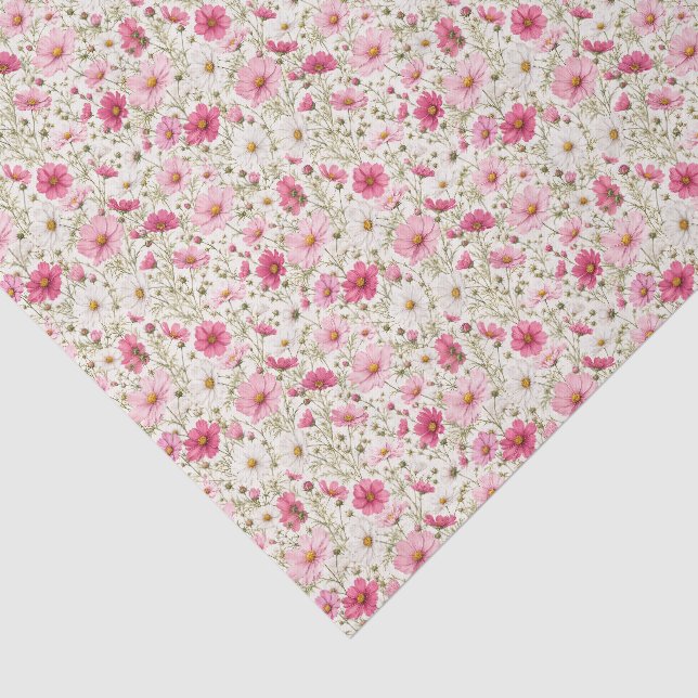Papel De Seda Tallos de Flor de Cosmos Aéreos (Detalle)