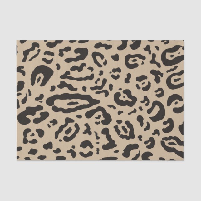 Papel De Seda Tan Brown Black Cheetah Leopard Animal Print Fiest (Anverso)