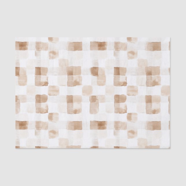 Papel De Seda Tan Brown Cream Stripes (Anverso)