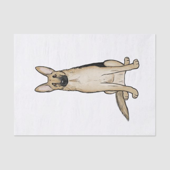 Papel De Seda Tan ligero y perro pastor alemán negro (Anverso)