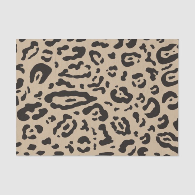 Papel De Seda Tan Marrón Negro Guepardo Leopardo Estampado Anima (Anverso)