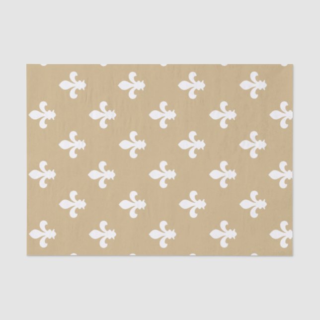 Papel De Seda Tan Neutral Fleur de Lys (Anverso)