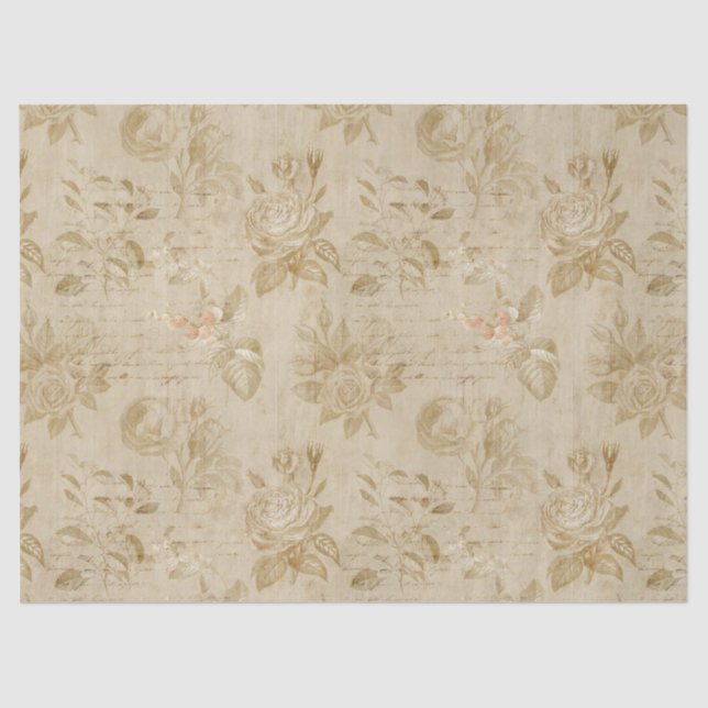 Papel De Seda Tan Rosas y escribir desacuerdo (Anverso)