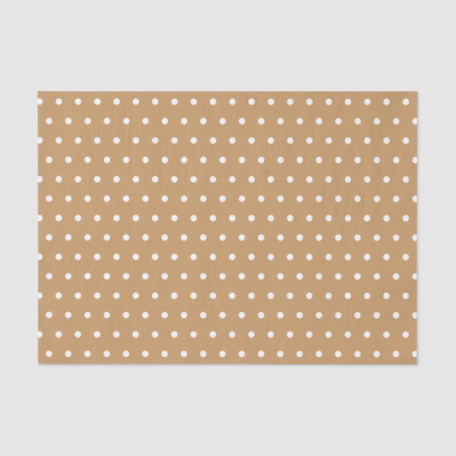 PAPEL DE SEDA TAN Y PUNTOS DE POLKA BLANCOS (Anverso)