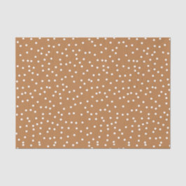 Papel De Seda Tan y puntos de Polka de Confetti Blanco