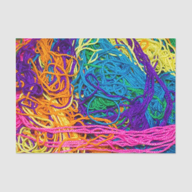 Papel De Seda Tangles Yarn Crocheting y Knits Craft Tema (Anverso)