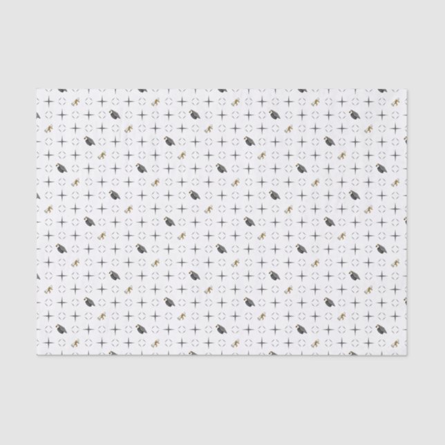 Papel De Seda Tapa de graduación gris oscuro y patrón de diploma (Anverso)