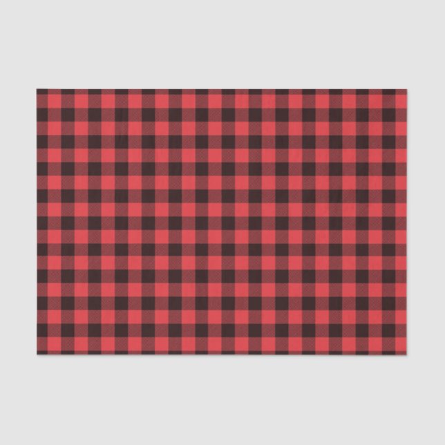 Papel De Seda Tapado de búfalo rojo y negro (Anverso)