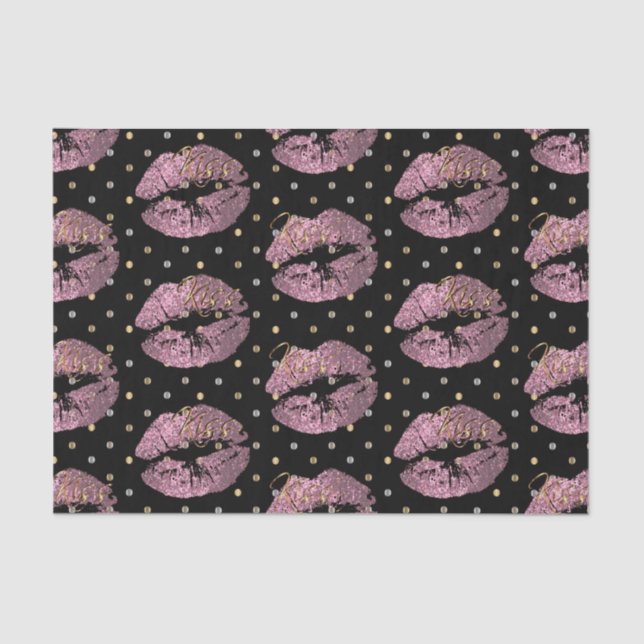 Papel De Seda Tapas de Purpurina rosado Kissable (Anverso)