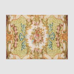 Papel De Seda Tapiz francés de rosas florales victorianas barroc