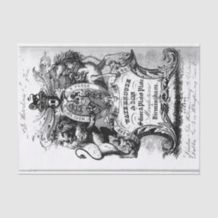 Papel De Seda Tarjeta Comercial del Siglo XVIII